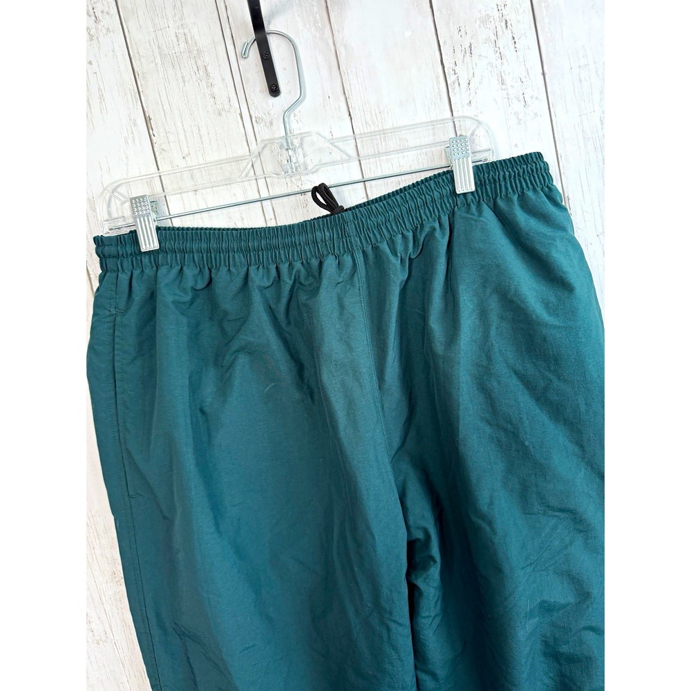 Men's Outersport Nylon Track Pants Green XL Drawstring Lined Pockets
